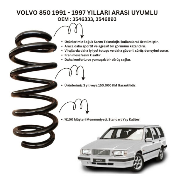 1991-1997 Volvo 850 İçin Standart Yay ST135010R - 2 Adet Arka Helezon Yay Takımı