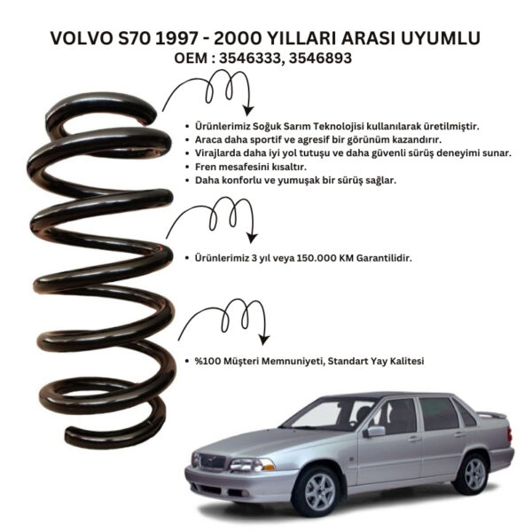 1997-2000 Volvo S70 İçin Standart Yay ST135010R - 2 Adet Arka Helezon Yay Takımı