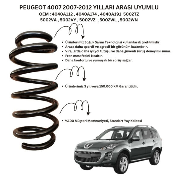 2 Adet Standart Yay ST106066FF – Peugeot 4007 (2007-2012) Ön Helezon Yay Takımı