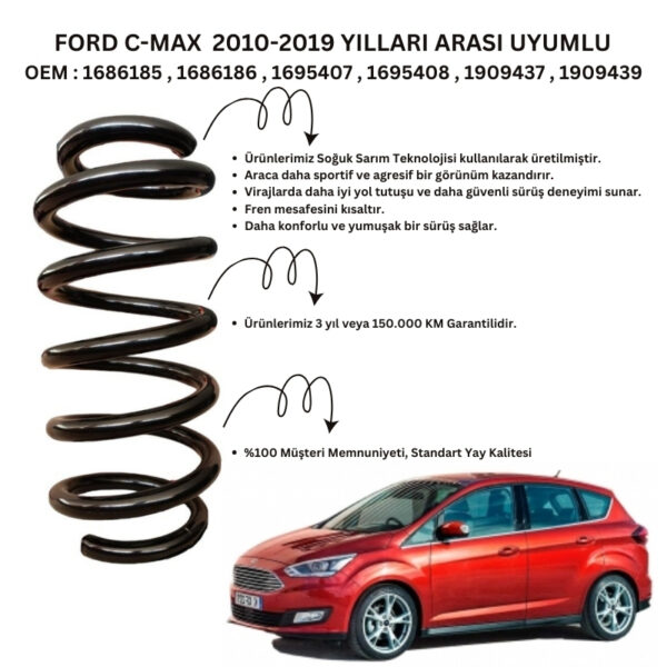 2 Adet Standart Yay ST110122R – Ford C-Max (2010-2019) Arka Helezon Yay Takımı