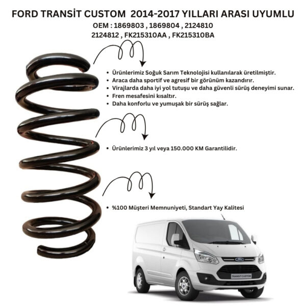 2 Adet Standart Yay ST110126F – Ford Transit Custom (2014-2017) Ön Helezon Yay Takımı