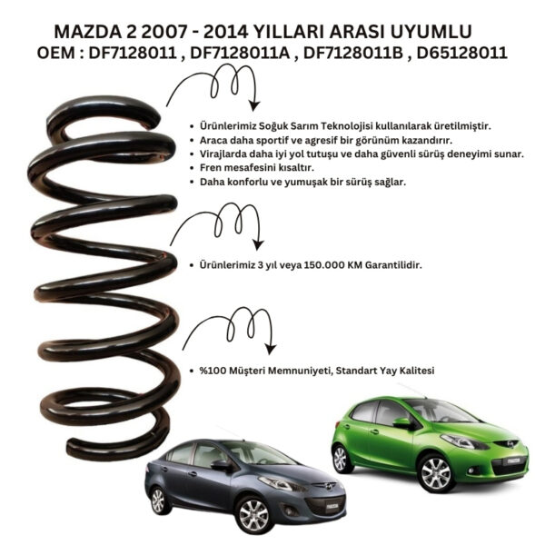 2 Adet Standart Yay ST119051R – Mazda 2 (2007-2014) Arka Helezon Yay Takımı