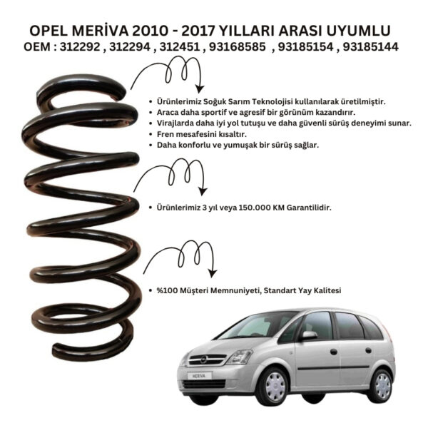 2 Adet Standart Yay ST124518F – Opel Meriva (2010-2017) Ön Helezon Yay Takımı