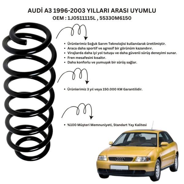 Standart Yay ST102001R - 1996-2003 Audi A3 Arka Helezon Yay Takımı (2 Adet)